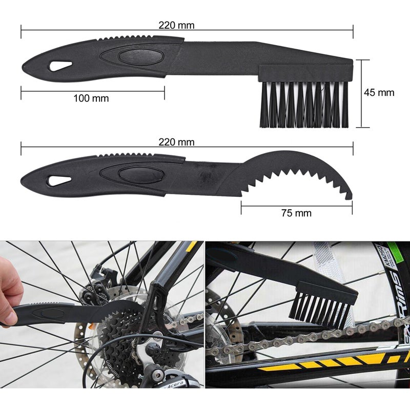 Oumers Bicycle Clean Brush Kit, 10pcs Motorcycle Bike Chain Cleaning Tools Make Chain/Crank/Tire/Sprocket Cycling Corner Stain Dirt Clean, Durable/Practical fit All Bike - Image 3
